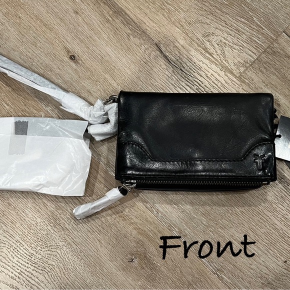 Frye Leather Melissa Stadium Crossbody & Wristlet, Black NWT - Picture 3 of 10